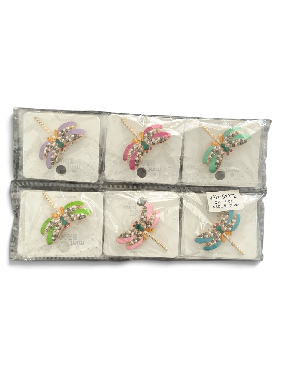 12 FABULOUS JEWELED DRAGONFLY MULTI BROOCHES